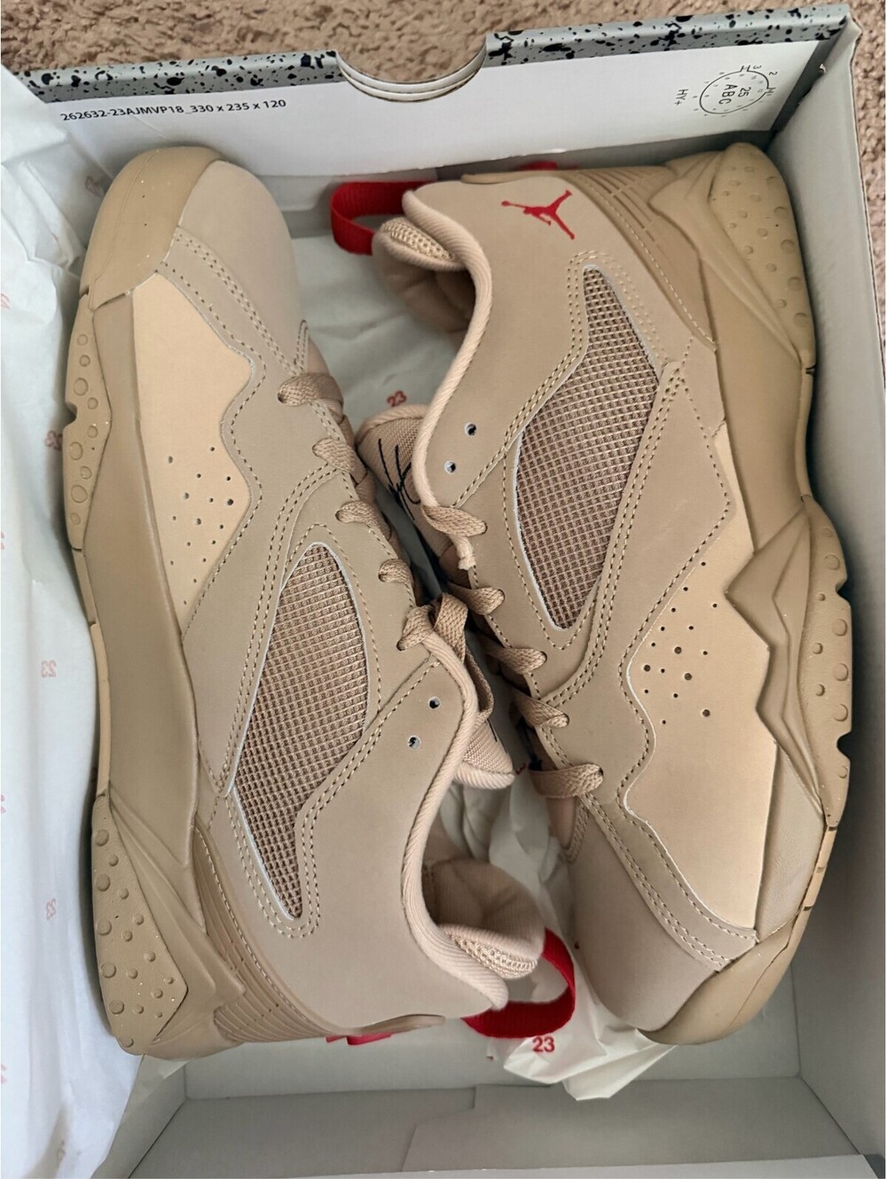 Nike Air Jordan MVP 92 Desert Camo Fire Red Mushroom HQ3950-200 Size 9 Men